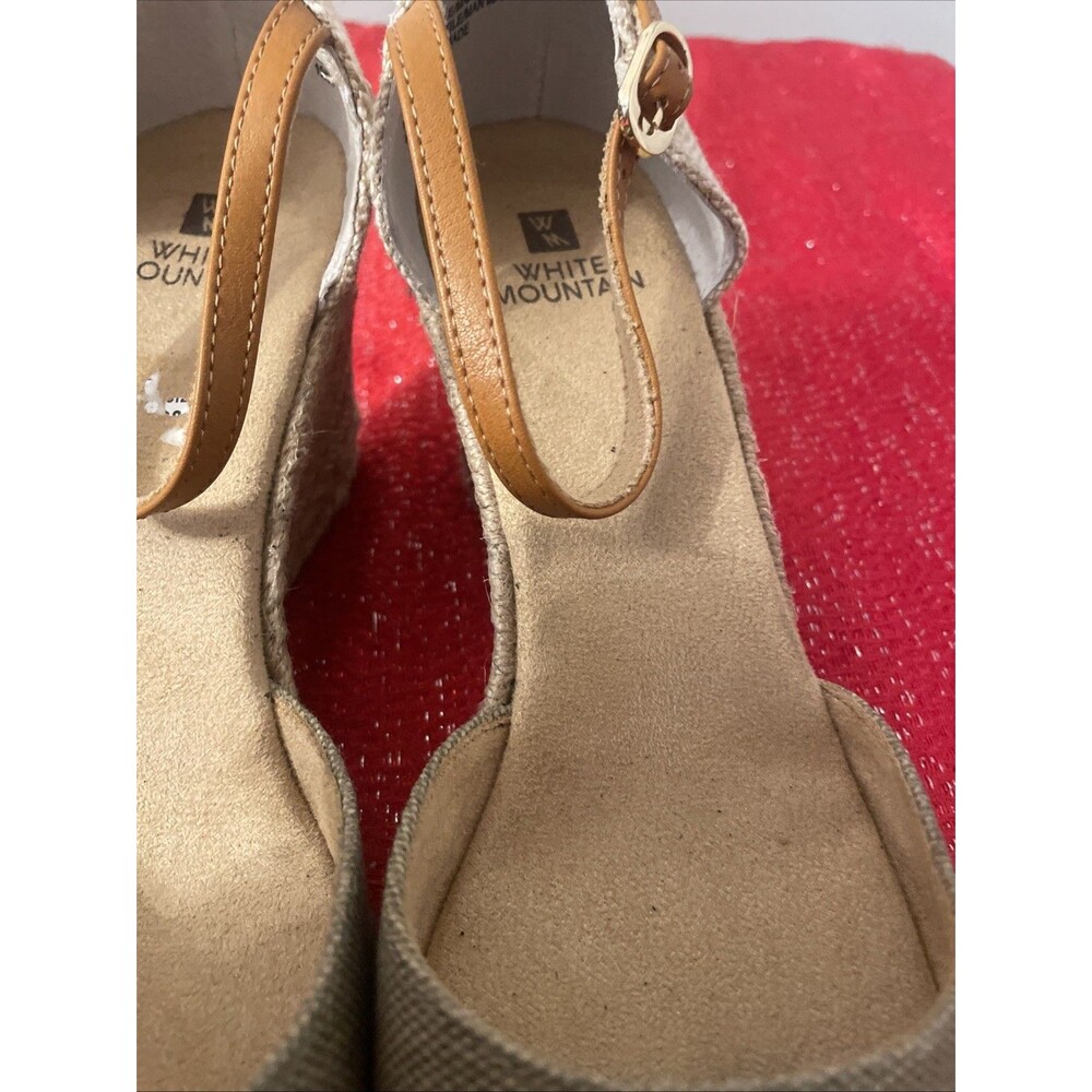 White Mountain Espadrille Wedge sandals 8W Mamba Neutral - Picture 5 of 16